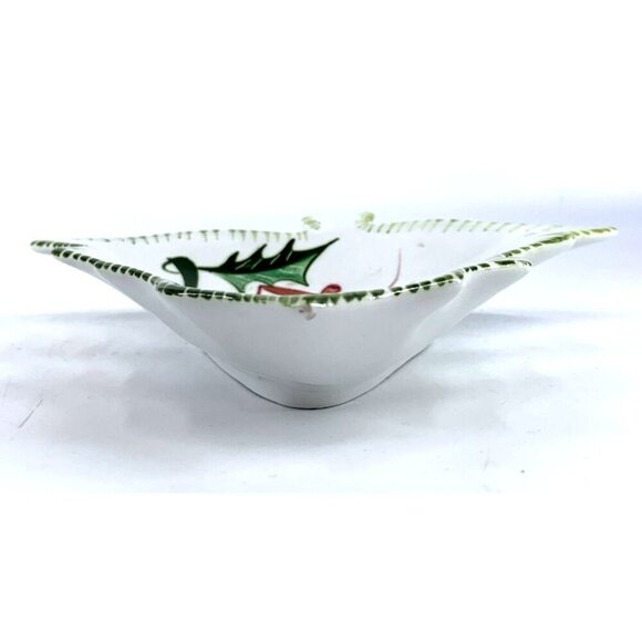 Italy Christmas Tree Shaped Candy Trinket Dish Hand Painted 7.5" - Picture 5 of 7